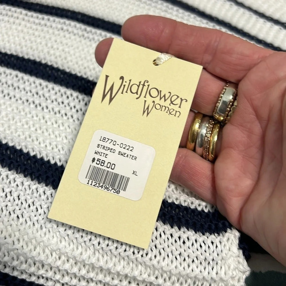 M Made in Italy NWT Open Weave Dolman Sleeve Top XL - Picture 5 of 8